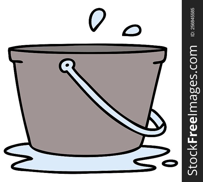 cartoon bucket full of water. cartoon bucket full of water