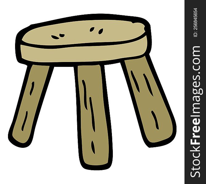 hand drawn doodle style cartoon small stool