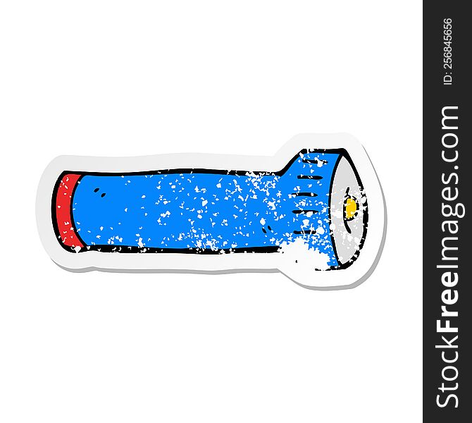 distressed sticker of a cartoon torch