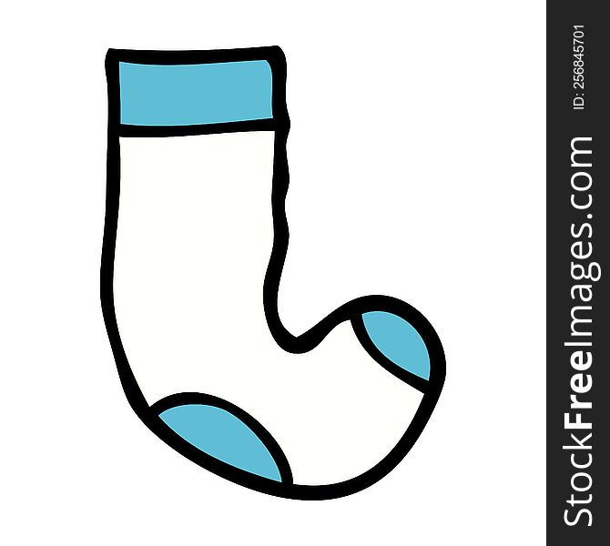 cartoon doodle sock