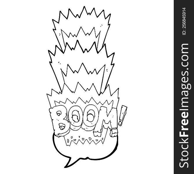 freehand drawn speech bubble cartoon boom symbol