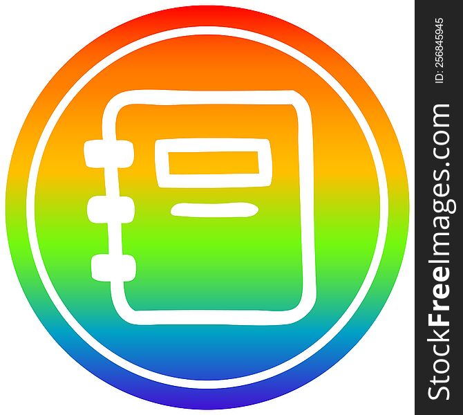 Note Book Circular In Rainbow Spectrum