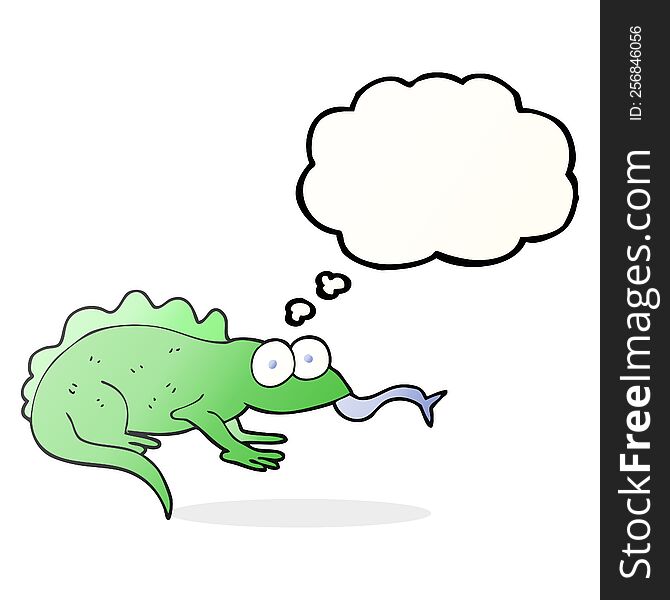 Thought Bubble Cartoon Lizard