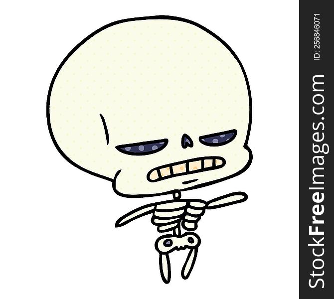 cartoon of spooky kawaii skeleton