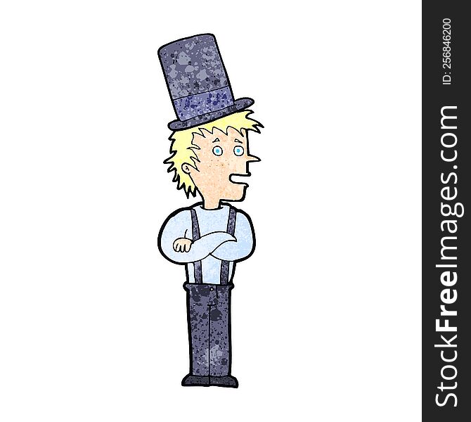 cartoon man wearing top hat