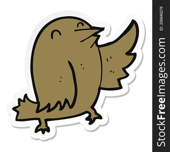 Sticker Of A Cartoon Bird