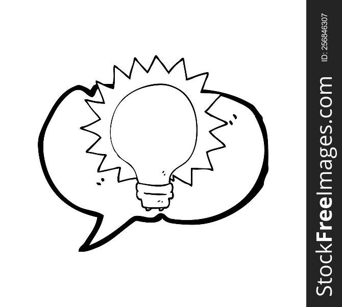 speech bubble cartoon light bulb