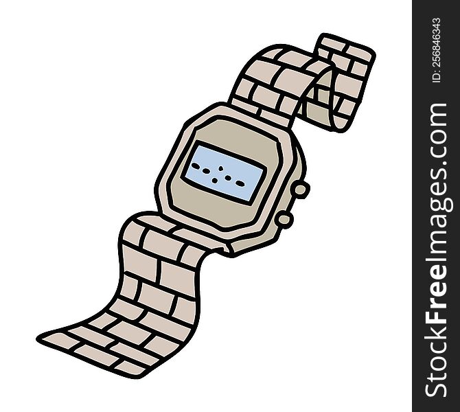 cartoon of an old digital watch counting the seconds off life