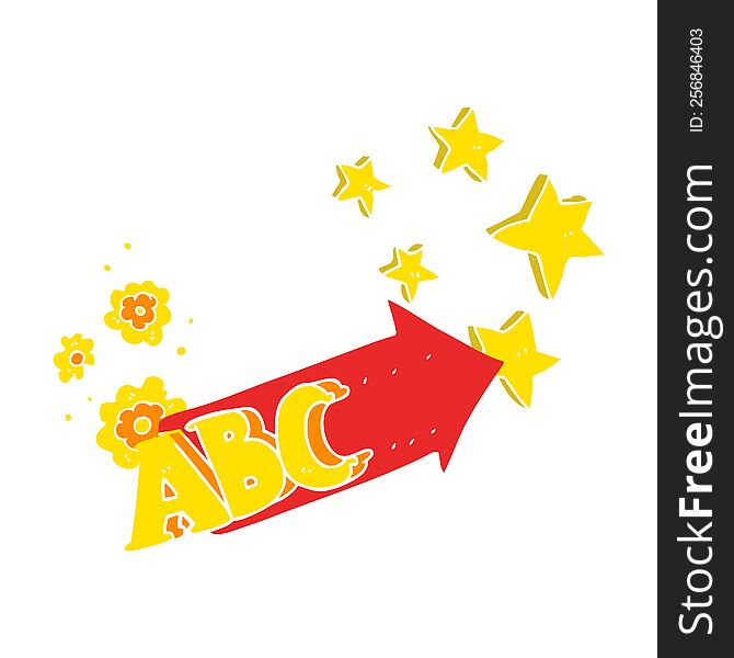 flat color illustration of a cartoon ABC symbol