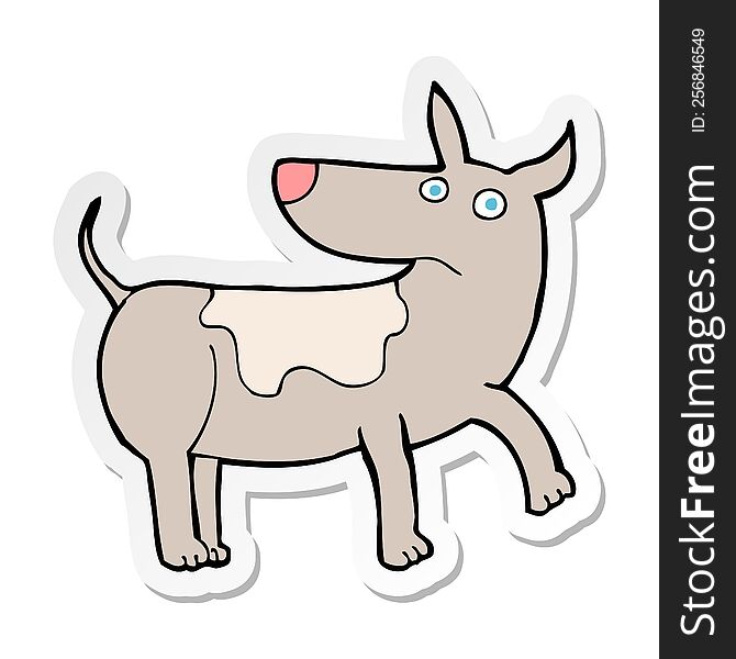 sticker of a funny cartoon dog