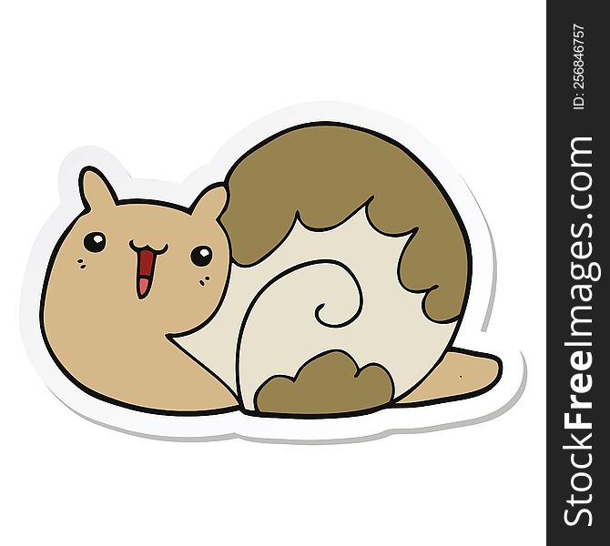 sticker of a cute cartoon snail