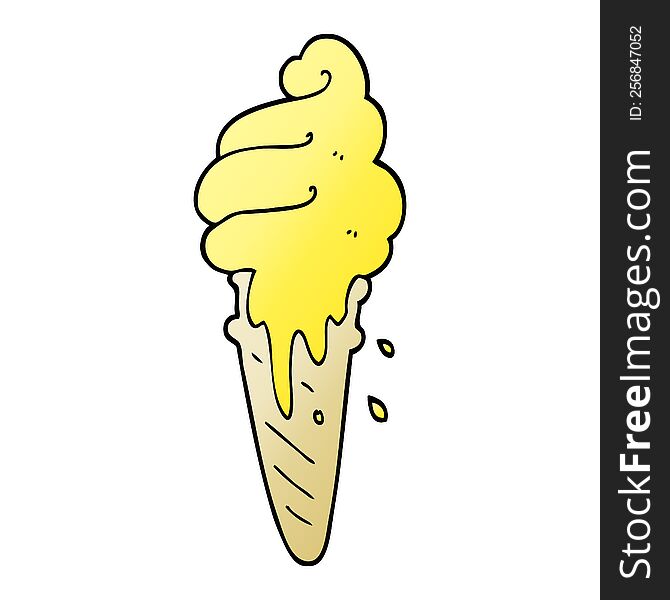 Vector Gradient Illustration Cartoon Ice Cream Cone