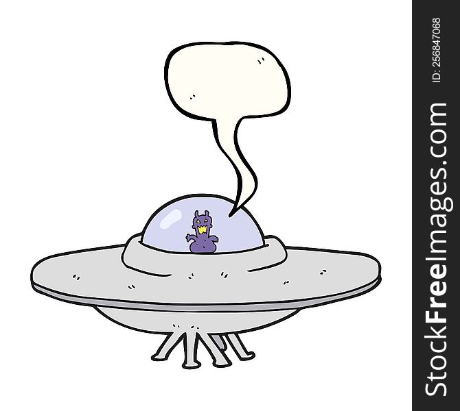 Speech Bubble Cartoon UFO