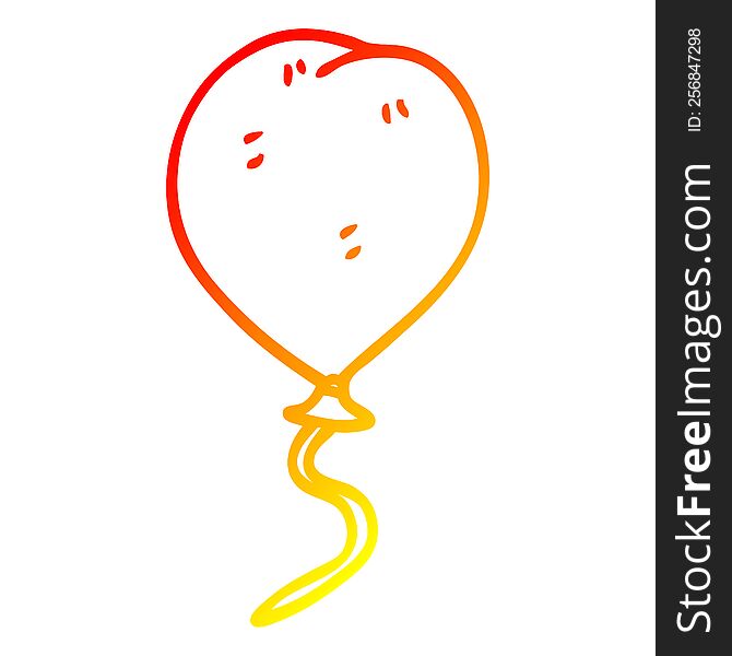 Warm Gradient Line Drawing Cartoon Balloon