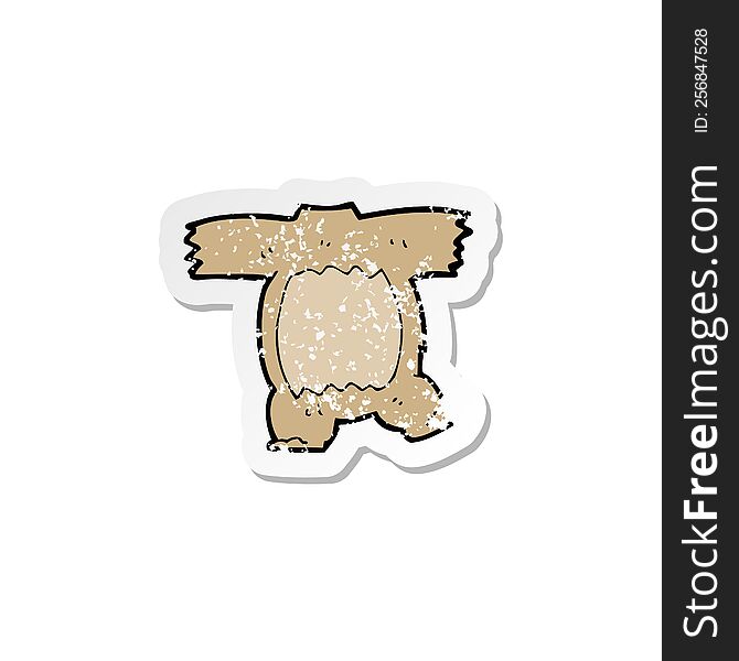 Retro Distressed Sticker Of A Cartoon Teddy Bear Body