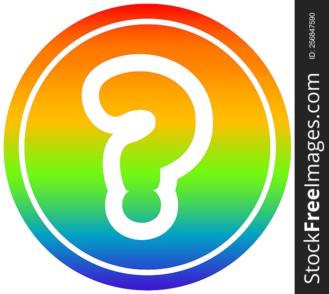 question mark circular icon with rainbow gradient finish. question mark circular icon with rainbow gradient finish