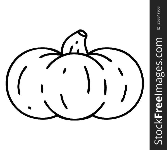 line doodle of a halloween pumpkin ready to carve. line doodle of a halloween pumpkin ready to carve