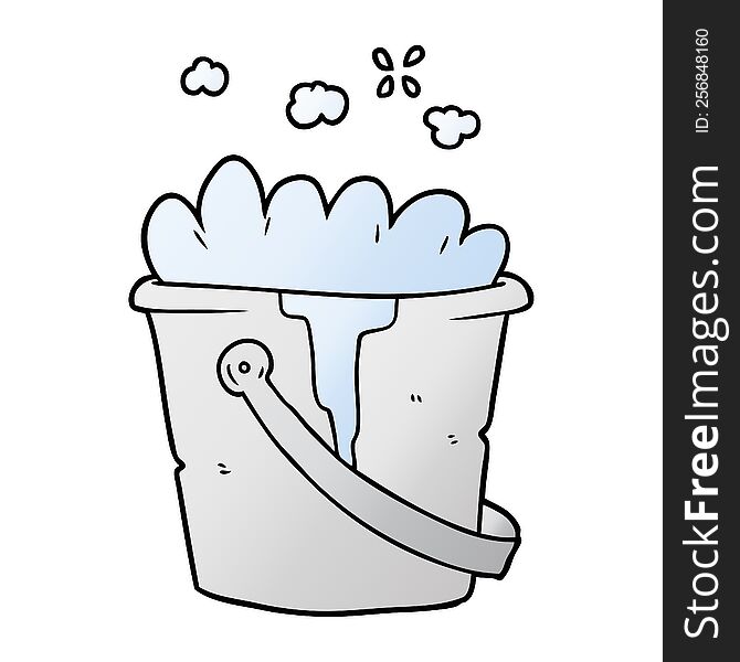 cartoon bucket of soapy water. cartoon bucket of soapy water