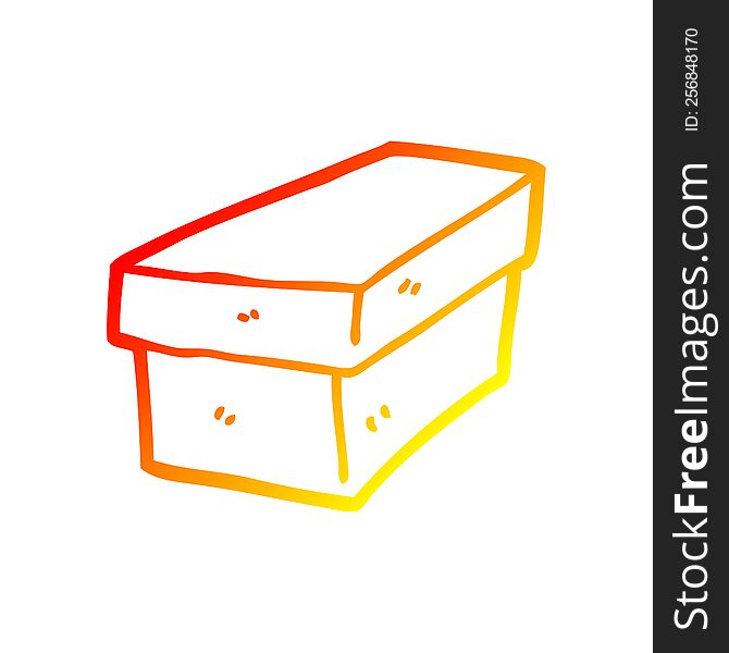 warm gradient line drawing of a cartoon cardboard box