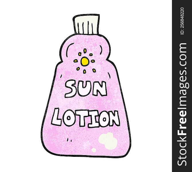 freehand textured cartoon sun lotion