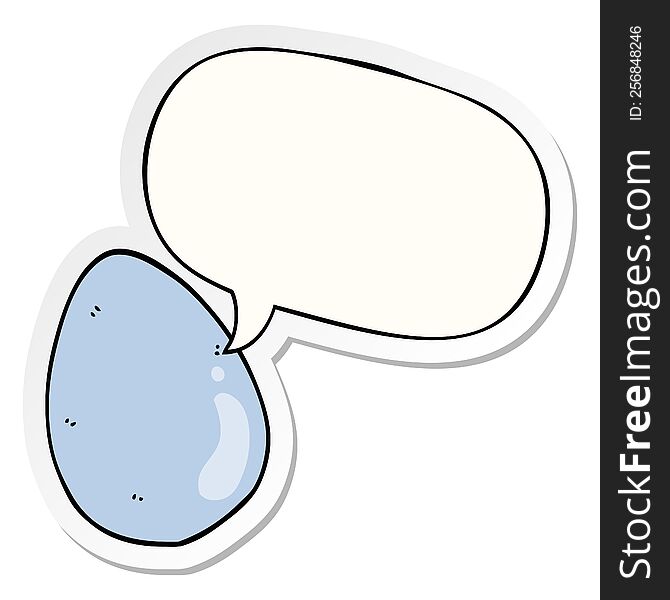 Cartoon Egg And Speech Bubble Sticker