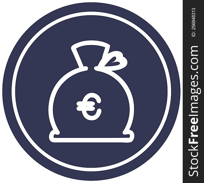 money sack circular icon