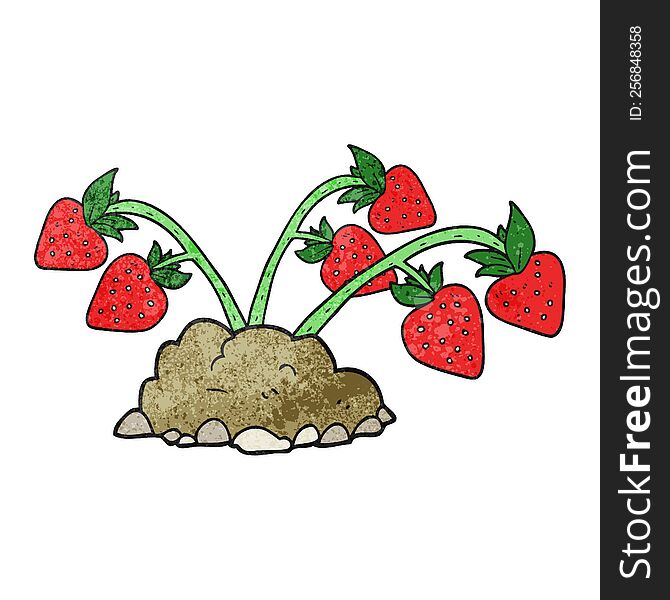 freehand textured cartoon strawberries