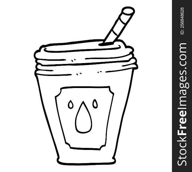 line drawing cartoon juice bar drink