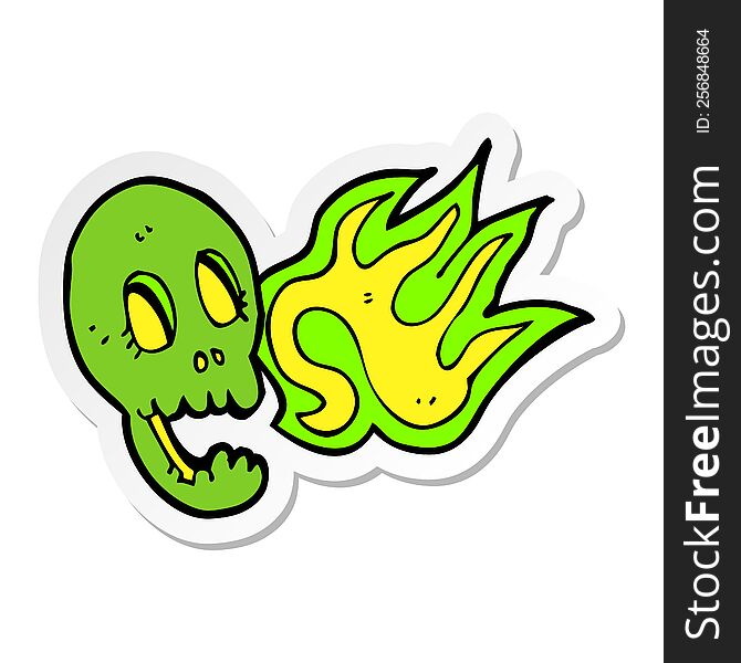 Sticker Of A Funny Cartoon Skull