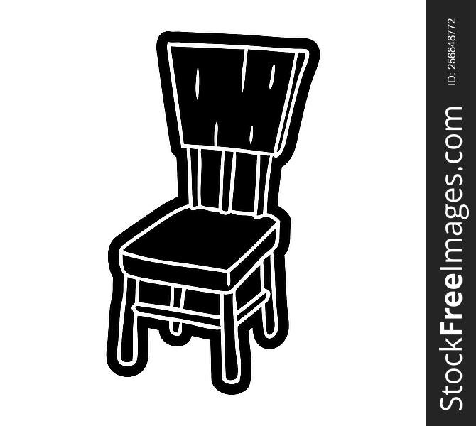 Cartoon Icon Drawing Of A  Wooden Chair