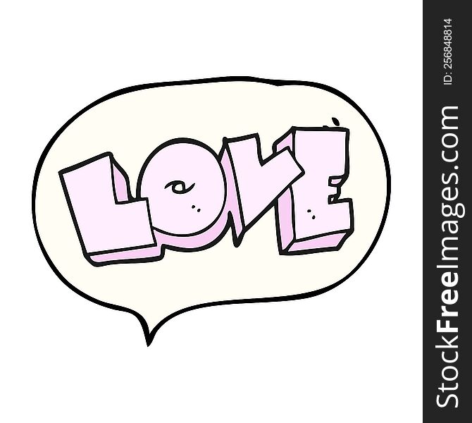 speech bubble cartoon love sign