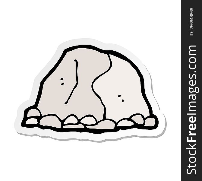 sticker of a cartoon large rock