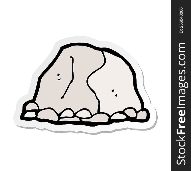 Sticker Of A Cartoon Large Rock