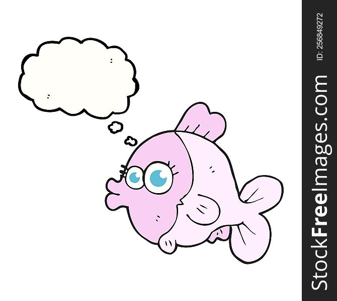 funny thought bubble cartoon fish with big pretty eyes