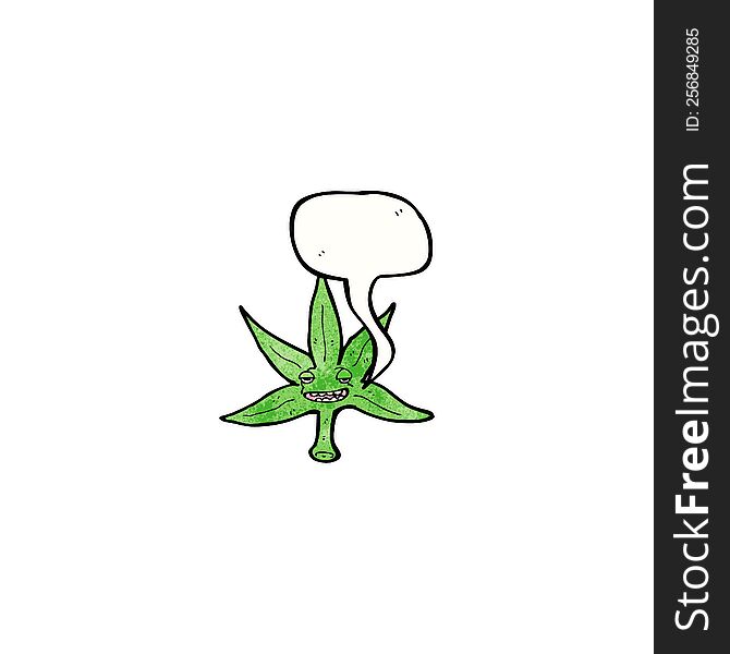 Cartoon Marijuana Leaf Symbol