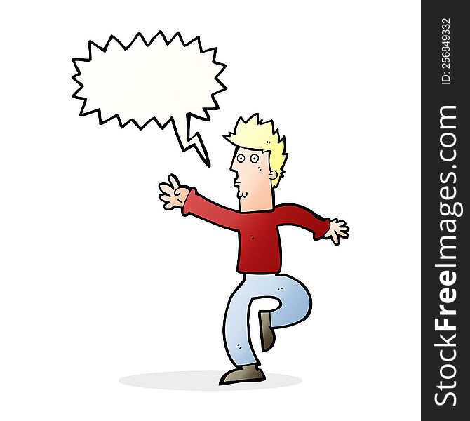 Cartoon Urgent Man With Speech Bubble