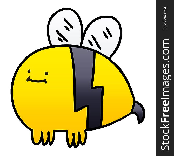 gradient shaded quirky cartoon bumblebee. gradient shaded quirky cartoon bumblebee