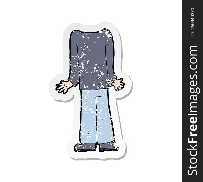 retro distressed sticker of a cartoon male body
