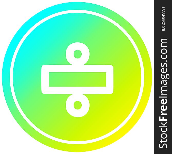 Division Sign Circular In Cold Gradient Spectrum