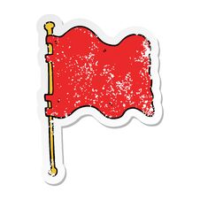 Distressed Sticker Of A Cartoon Flag Royalty Free Stock Photos