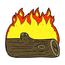 Free Cartoon Burning Log Royalty Free Stock Photo - 256852255