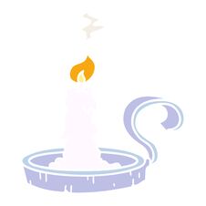 Cartoon Doodle Of A Candle Holder And Lit Candle Stock Photography