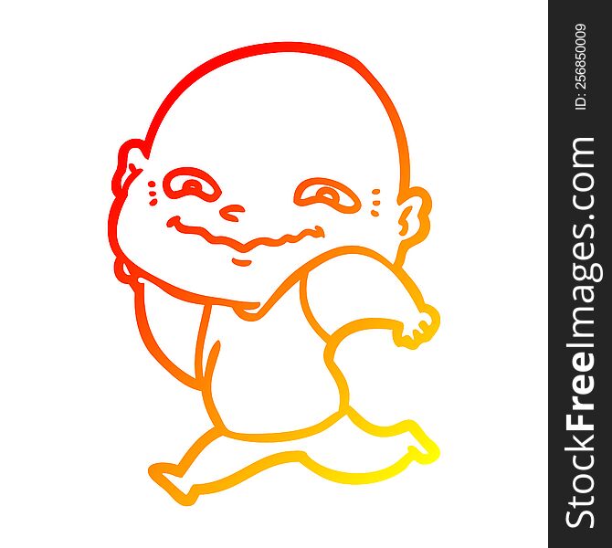 warm gradient line drawing cartoon creepy guy