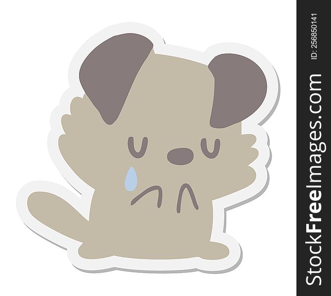 crying puppy sticker