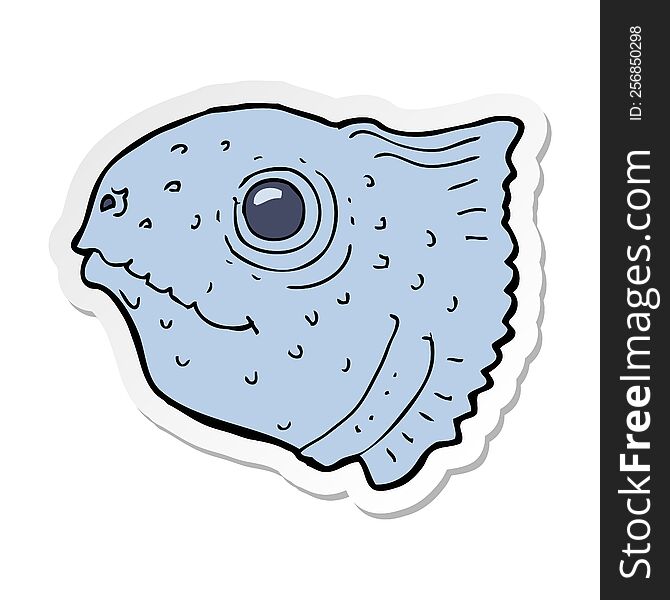 sticker of a cartoon fish head