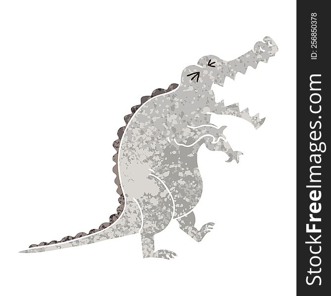 Quirky Retro Illustration Style Cartoon Crocodile