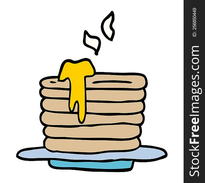 Cartoon Doodle Stack Of Pancakes