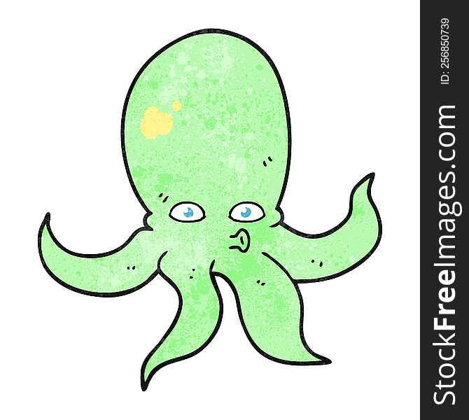 freehand textured cartoon octopus