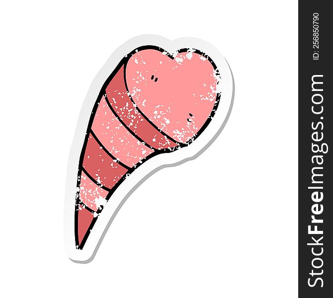 distressed sticker of a cartoon love heart symbol
