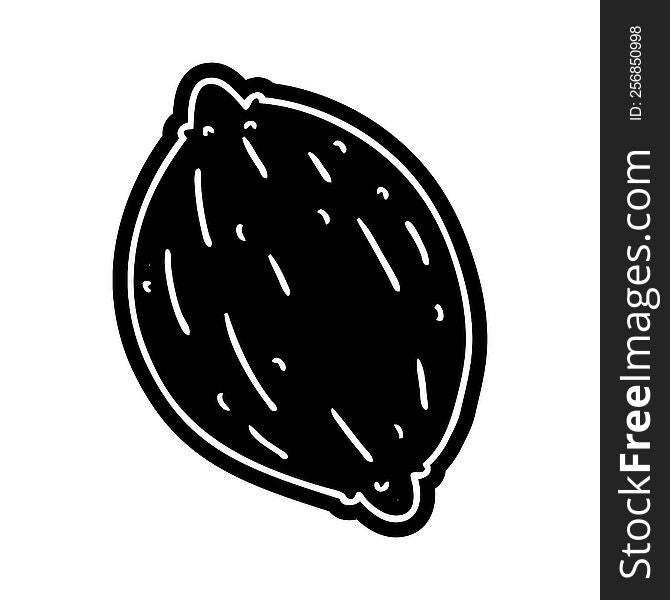 Cartoon Icon Of A Single Walnut